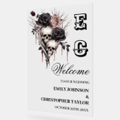 Schedel Gotisch Acryl Trouwteken Bord (Hoek)