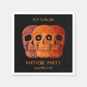 Schedel Grappig Sinaasappel Gotische Verjaardag RI Servet (Voorkant)