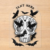 Schedel Halloween Decoratieve Calaveras Acryl Uitnodigingen (Voorkant)