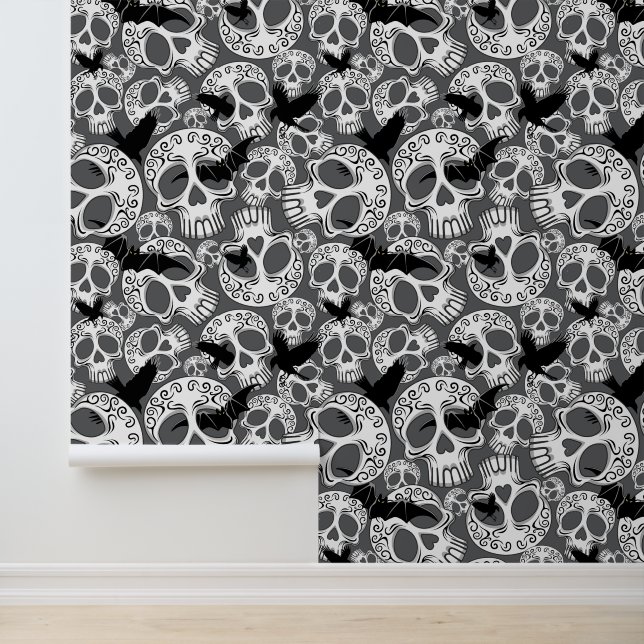 Schedel Halloween Decoratieve Calaveras Behang (Applicatie)