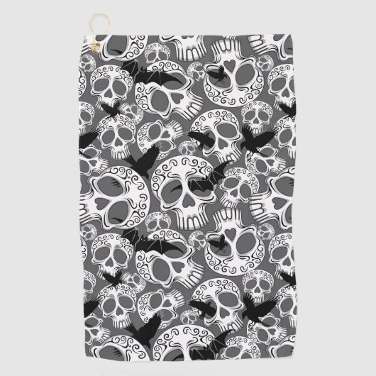Schedel Halloween Decoratieve Calaveras Golfhanddoek (Voorkant)