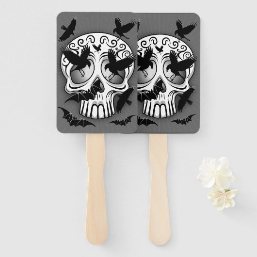Schedel Halloween Decoratieve Calaveras Handwaaier (Voorkant en achterkant)