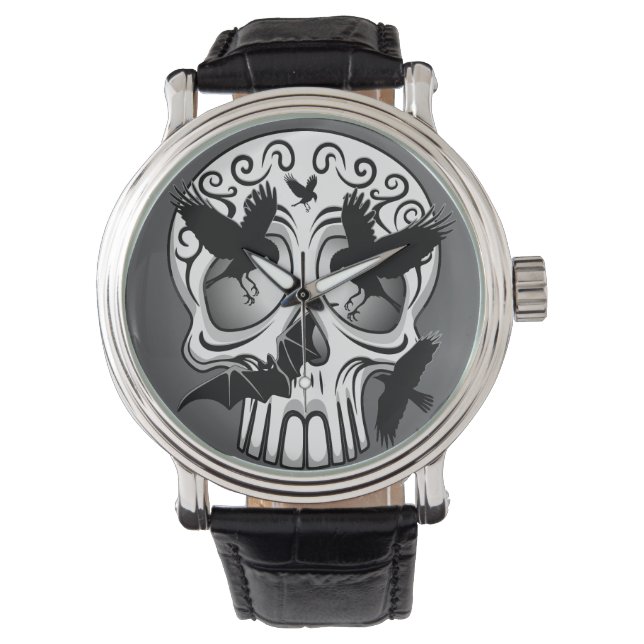 Schedel Halloween Decoratieve Calaveras Horloge (Voorkant)