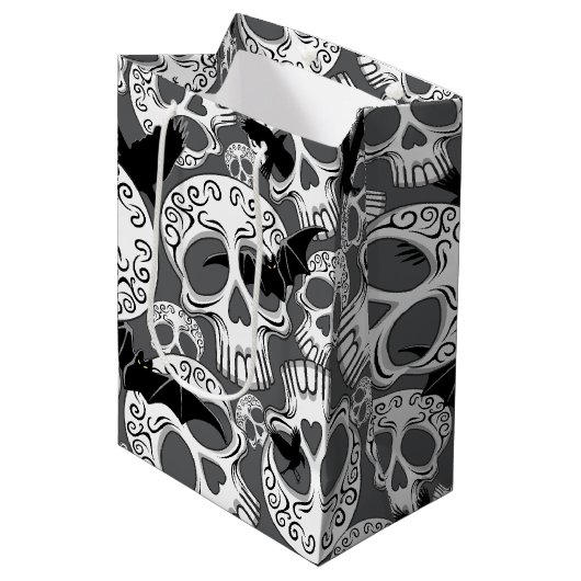 Schedel Halloween Decoratieve Calaveras Medium Cadeauzakje (Voorkant Gekanteld)