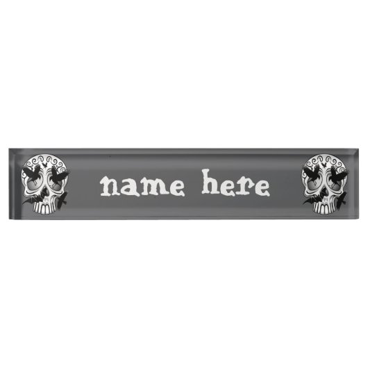 Schedel Halloween Decoratieve Calaveras Naambordje (Voorkant)