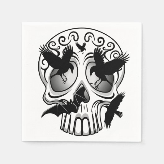 Schedel Halloween Decoratieve Calaveras Servet (Voorkant)