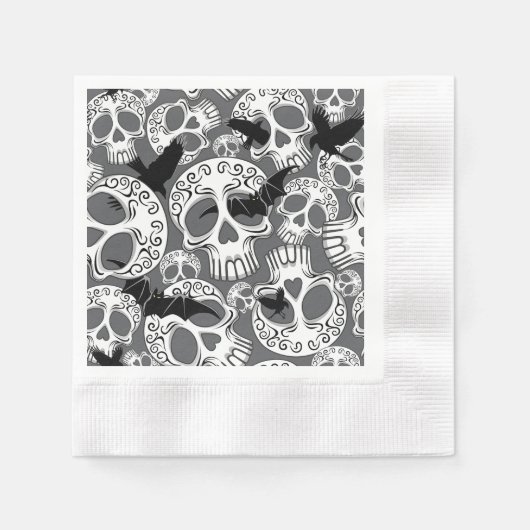 Schedel Halloween Decoratieve Calaveras Servet (Voorkant)