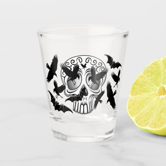 Schedel Halloween Decoratieve Calaveras Shot Glas (Voorkant)
