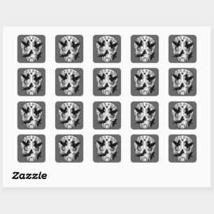 Schedel Halloween Decoratieve Calaveras Vierkante Sticker