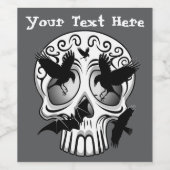 Schedel Halloween Decoratieve Calaveras Wijn Etiket (Enkel label)