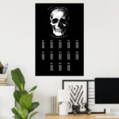Schedel Halloween Gotische Bruiloft Zitkaarten Poster (Thuiskantoor)