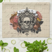 schedel Halloween keukenhanddoek (Gevouwen)