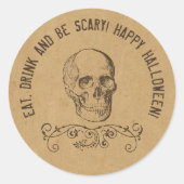  schedel Halloween Party Favor Ronde Sticker (Voorkant)