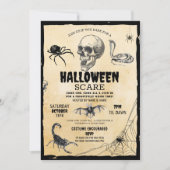 Schedel Halloween Party Skelet Creepy Scorpion Kaart (Voorkant)