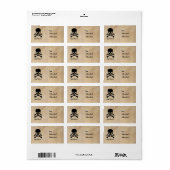 Schedel Halloween Perkament Adresetiketten Etiket (Full Sheet)