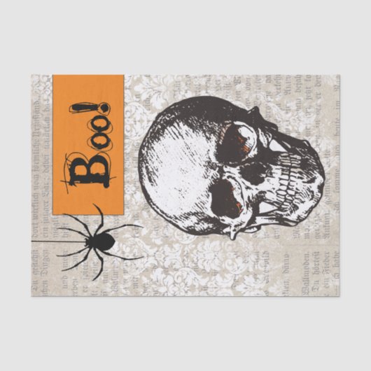 schedel Halloween Tissuepapier (Voorkant)