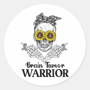 Schedel Hersentumor Warrior Grey S Kanker Bewustzi Ronde Sticker