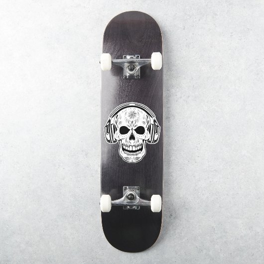Schedel Hoofdtelefoon Muziek Sticker (Skateboard)