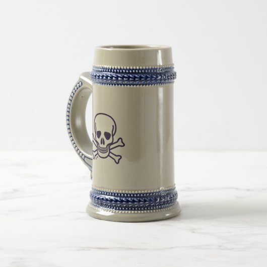 Schedel in Botten stein Bierpul (Voorkant links)