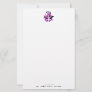 Schedel in een heksenhut Fantasievol Briefpapier