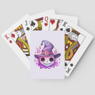 Schedel in een heksenhut Fantasievol Pokerkaarten