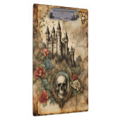 Schedel in een Lijst Fairytale Junk Journal Page Klembord (Rechts)