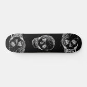 Schedel, in het wit. skateboard (Horizontaal)
