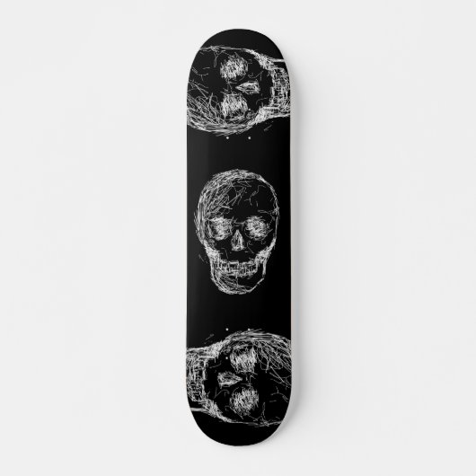 Schedel, in het wit. skateboard (Voorkant)