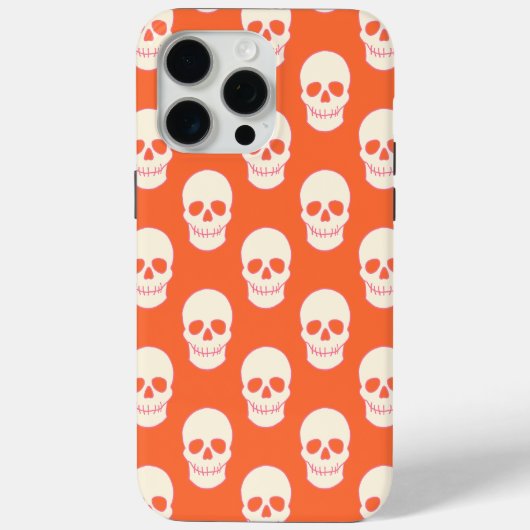 Schedel in roze, Sinaasappel en crème Case-Mate iPhone Case (Achterkant)