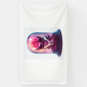 Schedel in Rozen glas Spandoek (Verticaal)