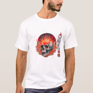 Schedel in vlam t-shirt