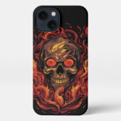 Schedel in vuur en vlam,  design, Flaming Skull iPhone Hoesje (Achterkant)