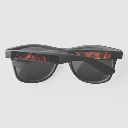 Schedel in vuur en vlam,  design, Flaming Skull Zonnebrillen (Achterkant)