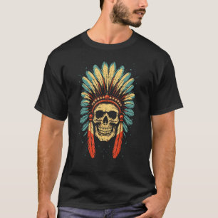 Schedel Indiase hoofdtooi, schedel hoofd Indiase s T-shirt
