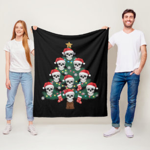 Schedel Kerstboom Pyjama Cool Skelet Kerstman  Fleece Deken