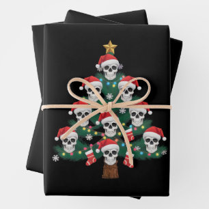 Schedel Kerstboom Pyjama Cool Skelet Kerstman Inpakpapier Vel