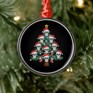 Schedel Kerstboom Pyjama Cool Skelet Kerstman Metalen Ornament