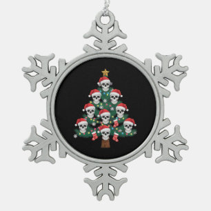 Schedel Kerstboom Pyjama Cool Skelet Kerstman Tin Sneeuwvlok Ornament