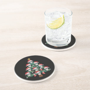 Schedel Kerstboom Pyjama Cool Skelet Kerstman Zandsteen Onderzetter