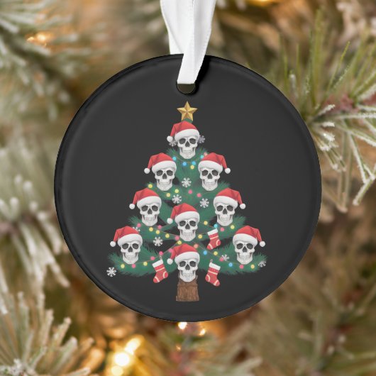 Schedel Kerstboom pyjama Cool Skeleton Santa Ornament (Boom)