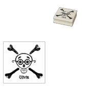 schedel, kruisbeenbril gepersonaliseerd rubberstempel (Gestempeld)