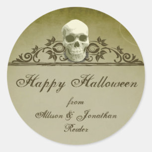 Schedel Lijst Halloween sticker