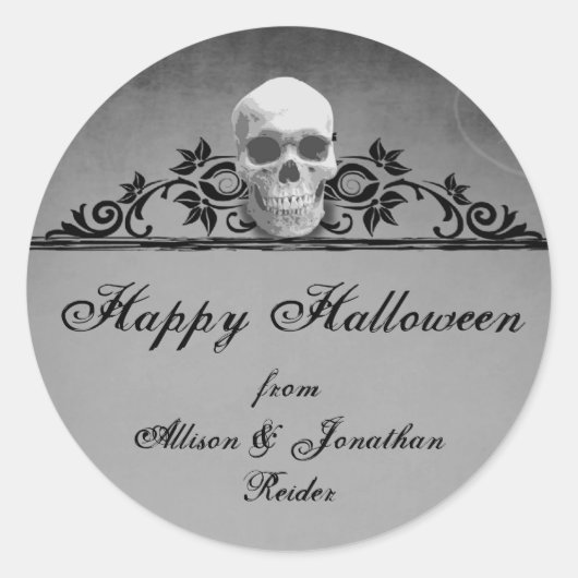 Schedel Lijst Halloween sticker (Voorkant)