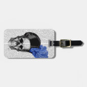 Schedel met blauwe hoed bagagelabel (Voorkant horizontaal)