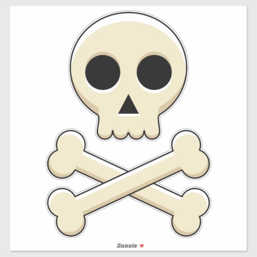 Schedel met Botten Sticker (Vel)