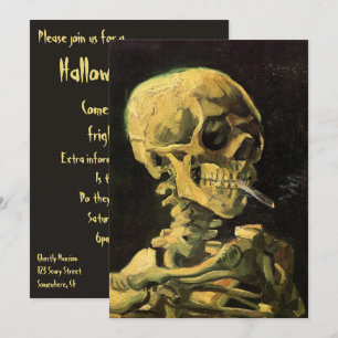 Schedel met brandende sigaret van Van Gogh Hallowe Kaart