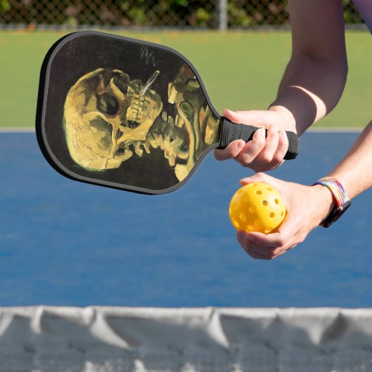 Schedel met brandende sigaret van Vincent van Gogh Pickleball Paddle (Insitu)