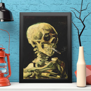 Schedel met brandende sigaret van Vincent van Gogh Poster
