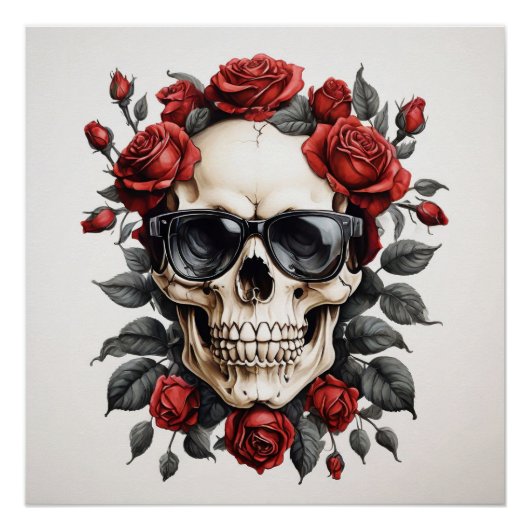 Schedel met bril perfect poster (Voorkant)