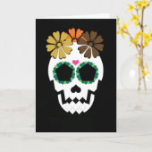 Schedel met de Bloemen van Hued van de Herfst Kaart (Gele Bloem)